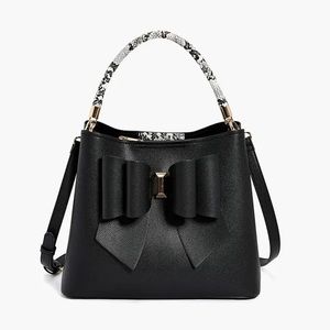 SOLD Rattle Double Bow Satchel Handbag